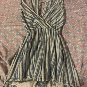 Blue and white stripped romper